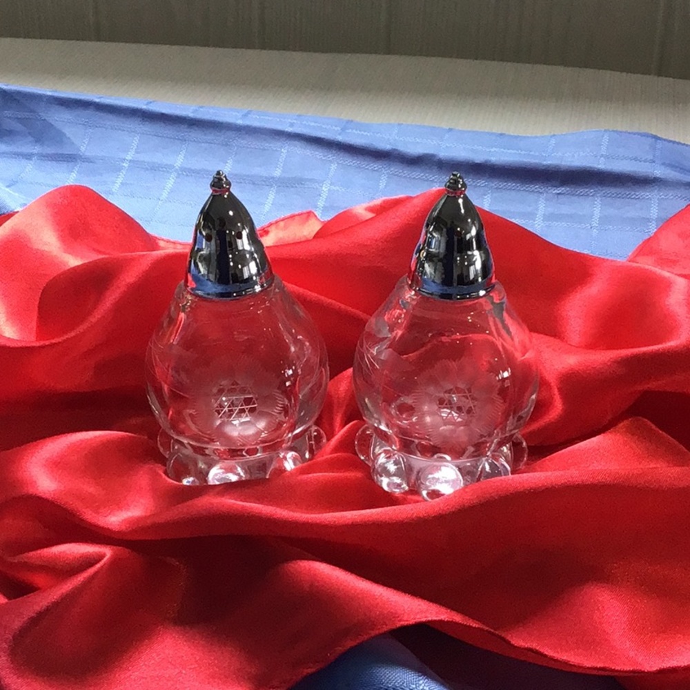 Vintage Crystal princess salt and pepper shakers